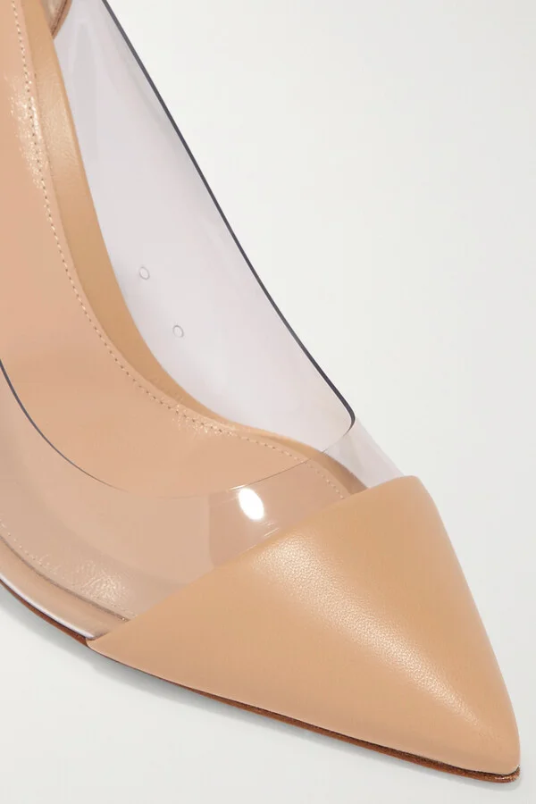 Gianvito Rossi - Plexi 85 Leather And Pvc Pumps - Neutrals - Image 5