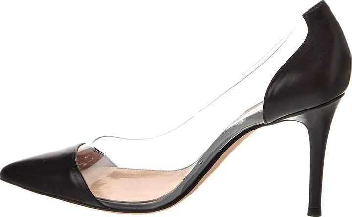 Gianvito Rossi Plexi 85 Vinyl & Leather Pump - Image 2