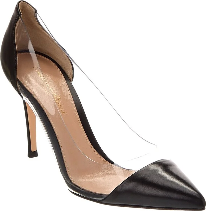 Gianvito Rossi Plexi 85 Vinyl & Leather Pump