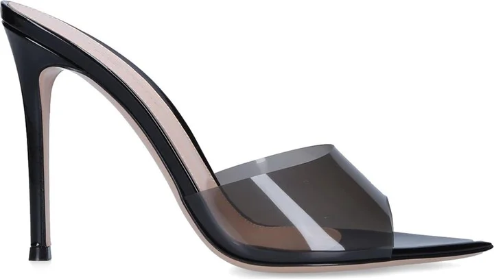 Gianvito Rossi Plexi Elle Peep Toe Heels 105 - Image 3
