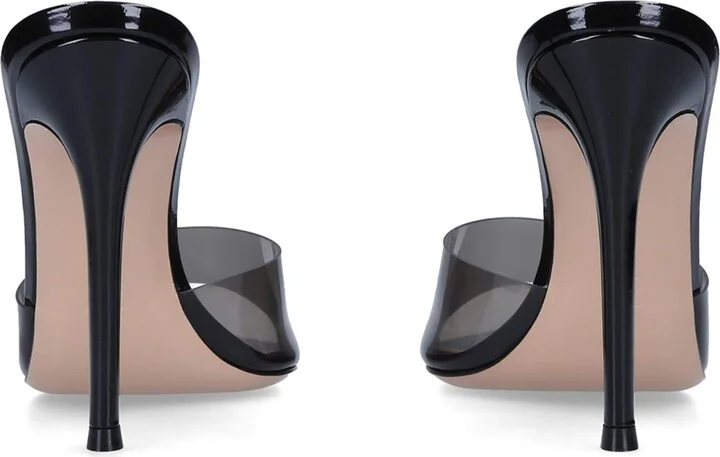 Gianvito Rossi Plexi Elle Peep Toe Heels 105 - Image 5