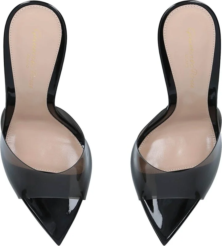 Gianvito Rossi Plexi Elle Peep Toe Heels 105 - Image 6