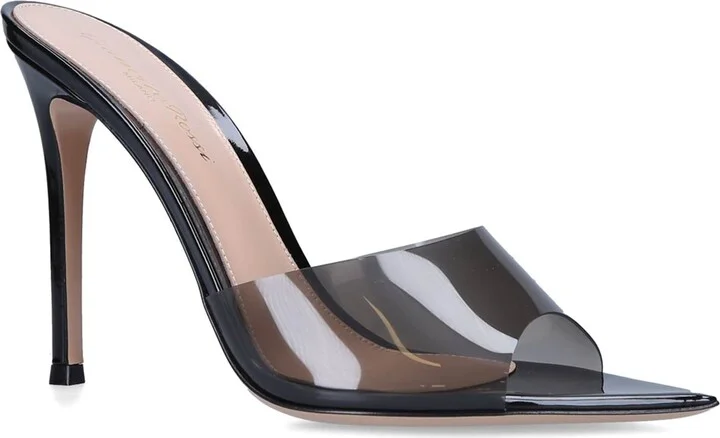 Gianvito Rossi Plexi Elle Peep Toe Heels 105