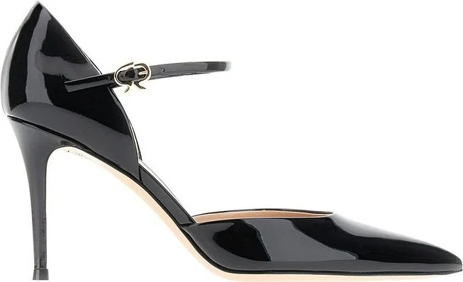 Gianvito Rossi Pointed-Toe Ankle-Strapped Pumps
