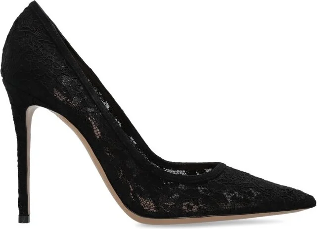 Gianvito Rossi Pointed-Toe Lace Pumps