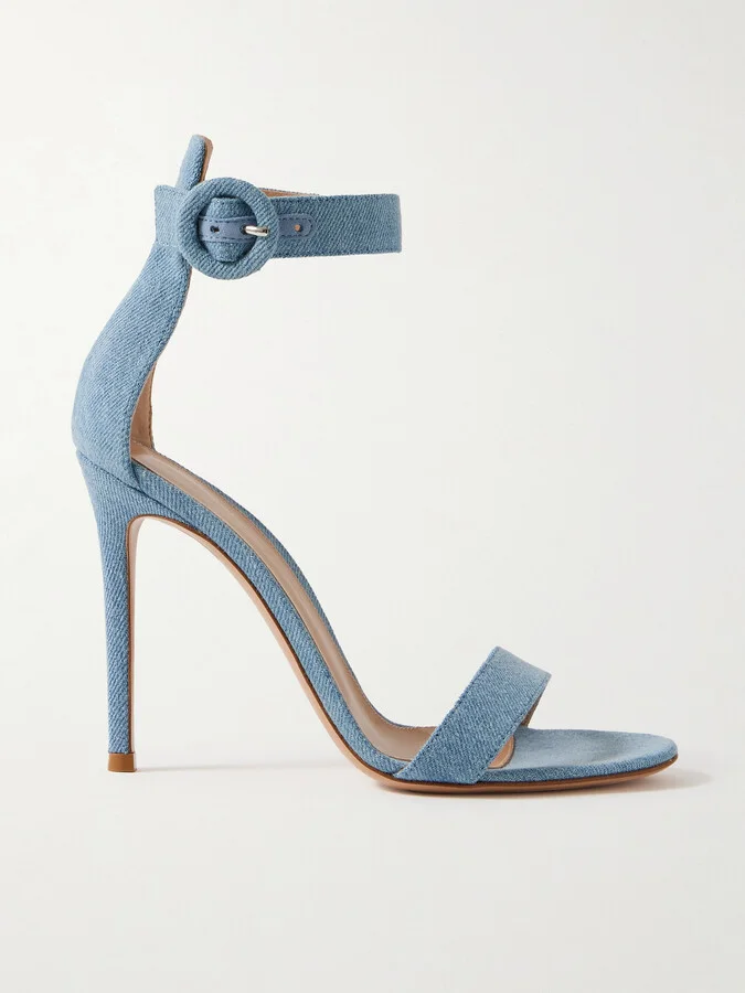 Gianvito Rossi - Portofino 105 Denim Sandals - Blue