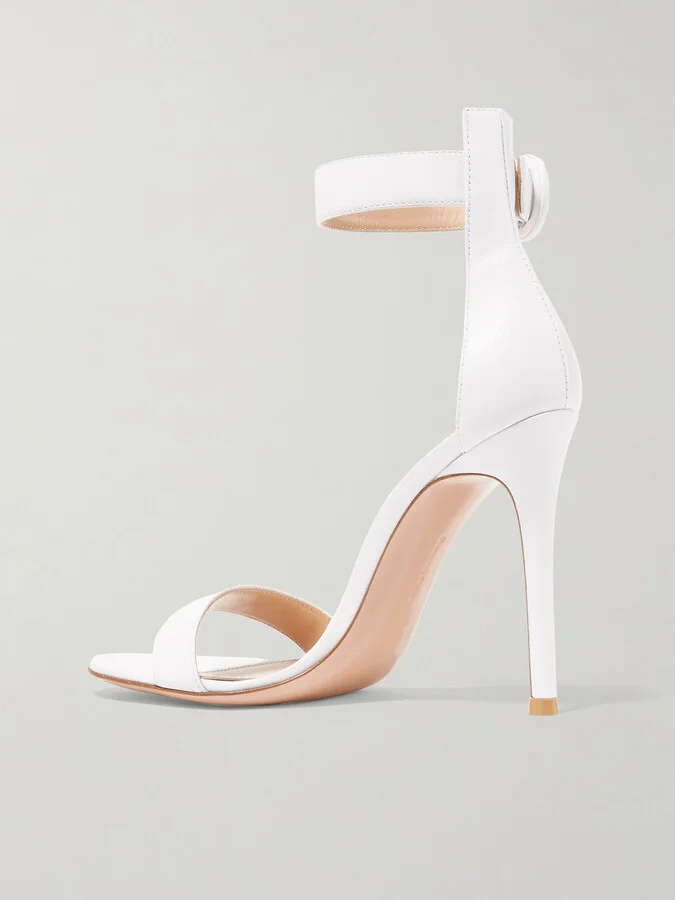 Gianvito Rossi - Portofino 105 Leather Sandals - White - Image 3