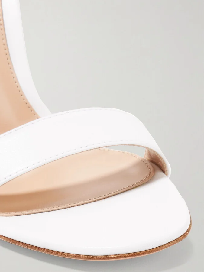 Gianvito Rossi - Portofino 105 Leather Sandals - White - Image 4