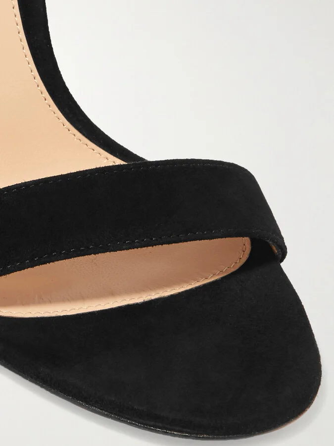 Gianvito Rossi - Portofino 105 Suede Sandals - Black - Image 4