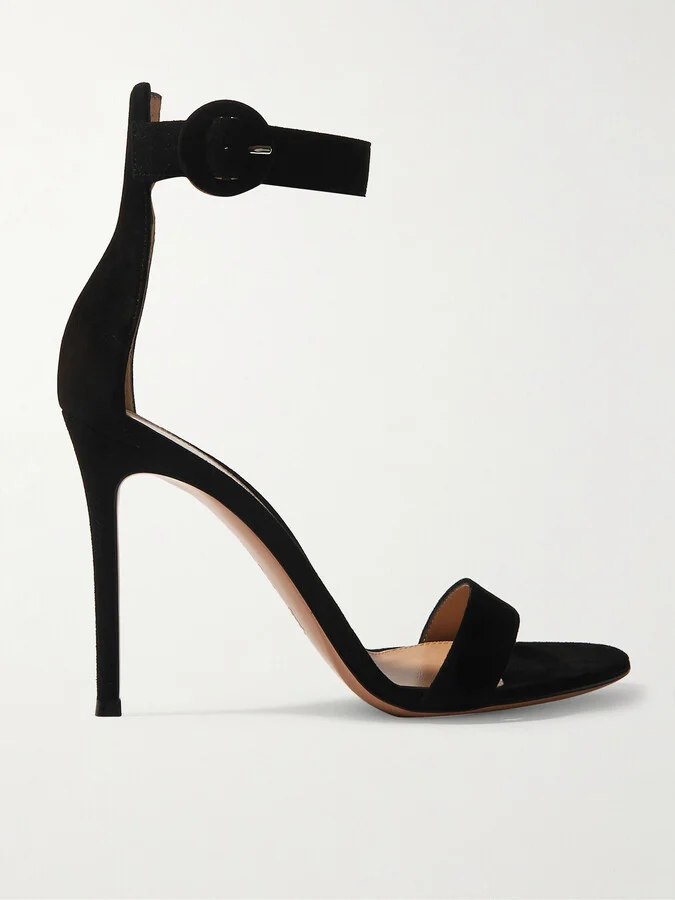 Gianvito Rossi - Portofino 105 Suede Sandals - Black