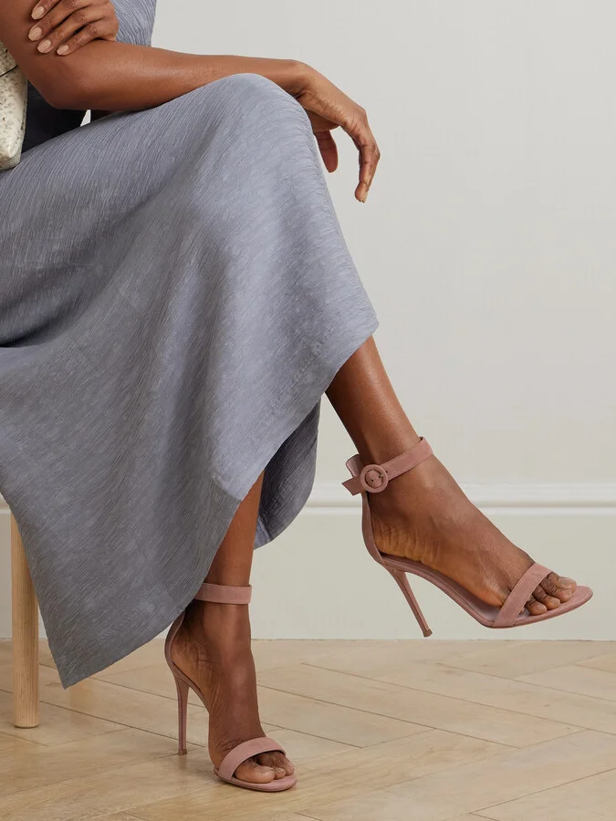 Gianvito Rossi - Portofino 105 Suede Sandals - Neutrals - Image 2