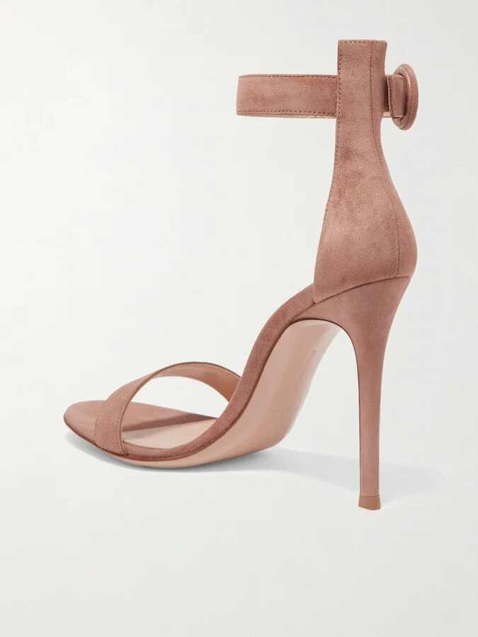 Gianvito Rossi - Portofino 105 Suede Sandals - Neutrals - Image 3