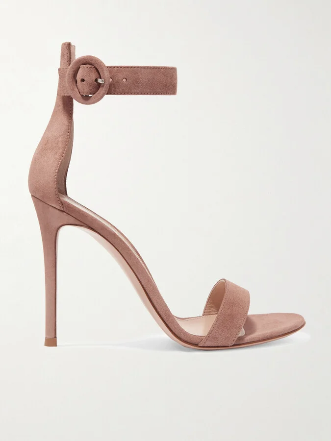 Gianvito Rossi - Portofino 105 Suede Sandals - Neutrals