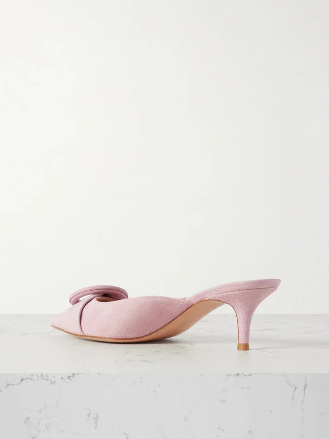 Gianvito Rossi - Portofino 55 Suede Mules - Pink - Image 3