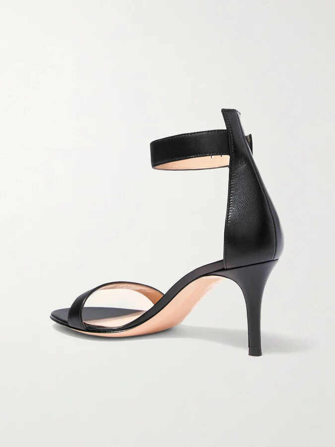 Gianvito Rossi - Portofino 70 Leather Sandals - Black - Image 3