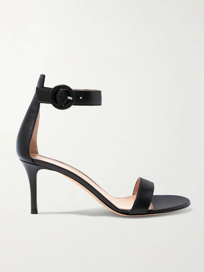 Gianvito Rossi - Portofino 70 Leather Sandals - Black