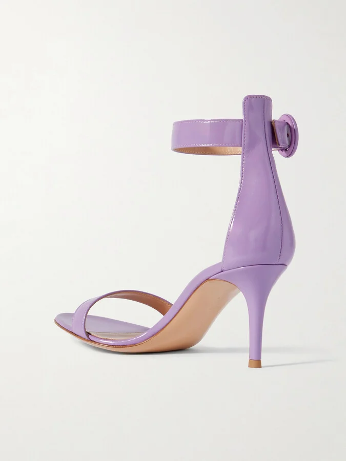 Gianvito Rossi - Portofino 70 Leather Sandals - Purple - Image 3
