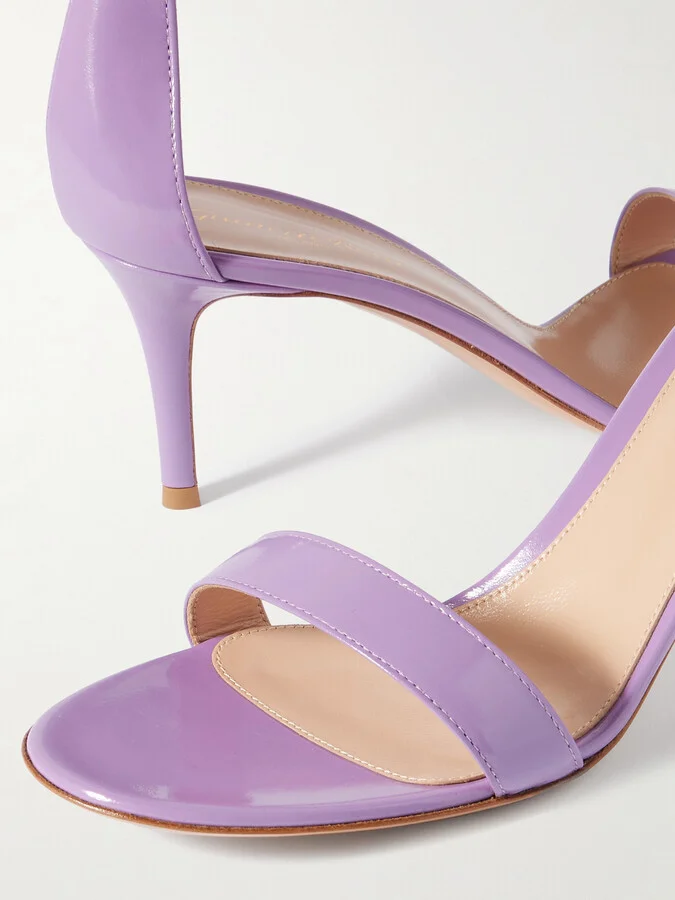 Gianvito Rossi - Portofino 70 Leather Sandals - Purple - Image 4