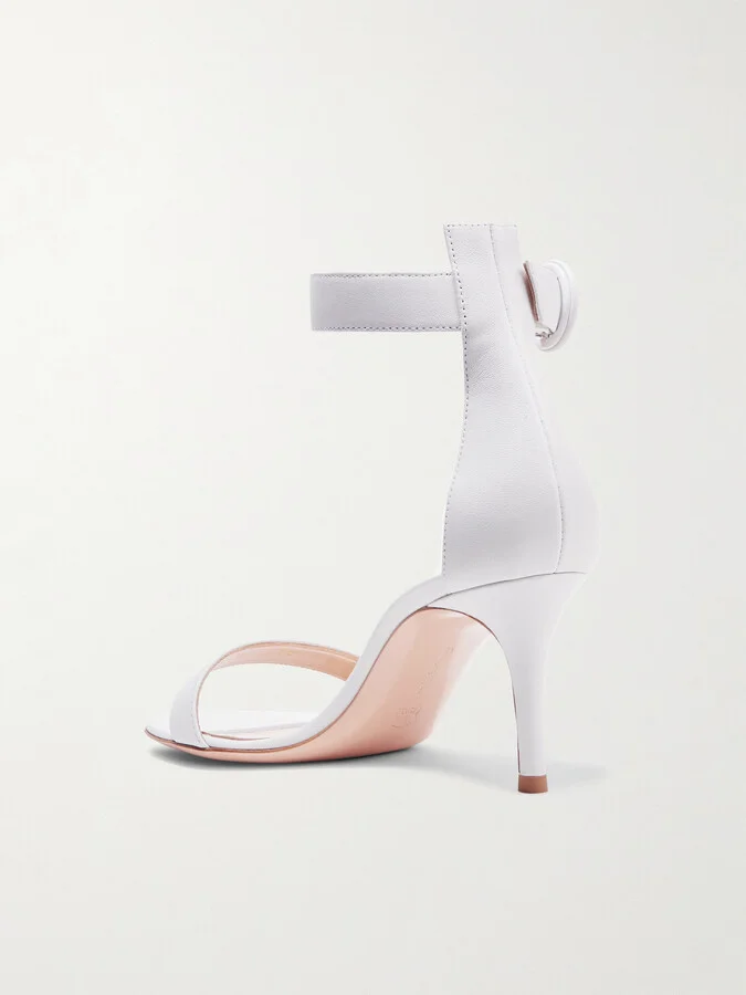 Gianvito Rossi - Portofino 70 Leather Sandals - White - Image 3