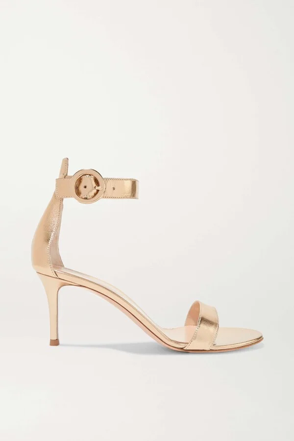 Gianvito Rossi - Portofino 70 Metallic Leather Sandals - Gold