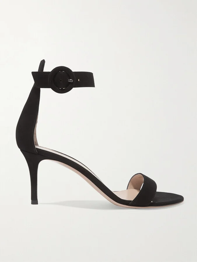 Gianvito Rossi - Portofino 70 Suede Sandals - Black