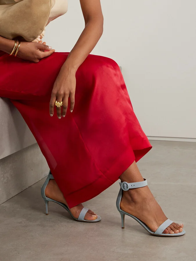 Gianvito Rossi - Portofino 70 Suede Sandals - Blue - Image 2