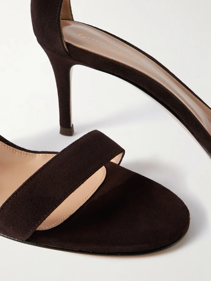 Gianvito Rossi - Portofino 70 Suede Sandals - Brown - Image 4