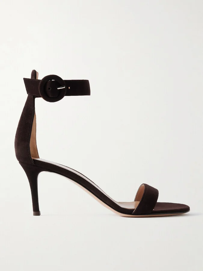 Gianvito Rossi - Portofino 70 Suede Sandals - Brown