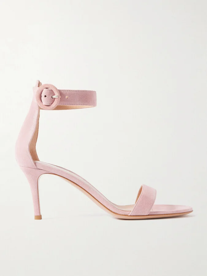 Gianvito Rossi - Portofino 70 Suede Sandals - Pink