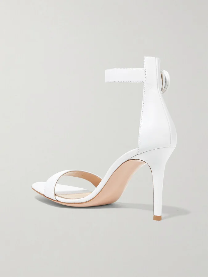Gianvito Rossi - Portofino 85 Leather Sandals - White - Image 3