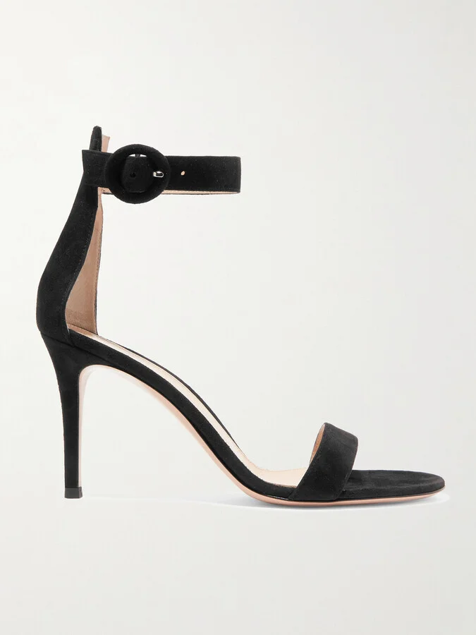 Gianvito Rossi - Portofino 85 Suede Sandals - Black