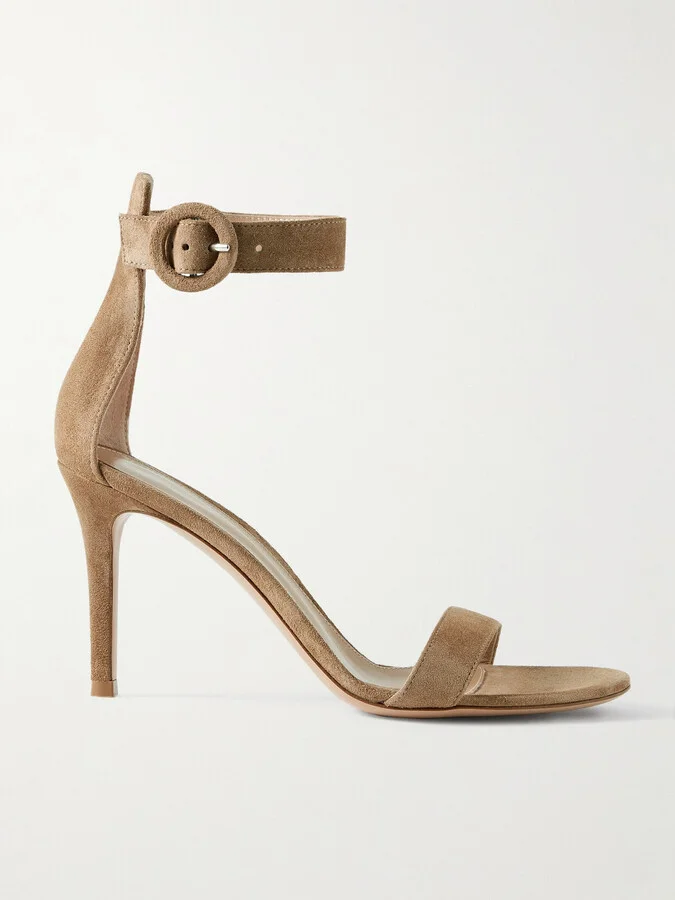 Gianvito Rossi - Portofino 85 Suede Sandals - Brown