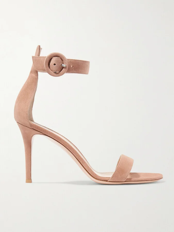 Gianvito Rossi - Portofino 85 Suede Sandals - Neutrals