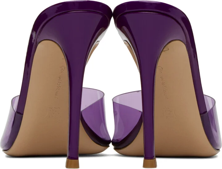 Gianvito Rossi Purple Elle 105 Mules - Image 2