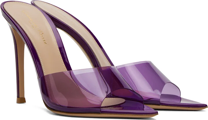 Gianvito Rossi Purple Elle 105 Mules - Image 4