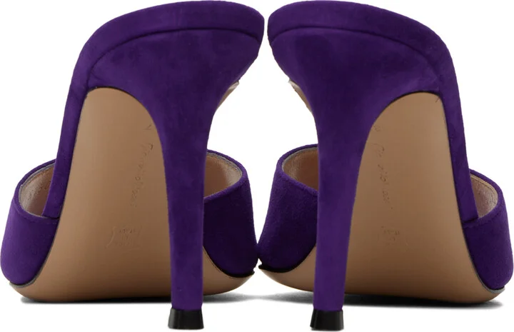 Gianvito Rossi Purple Elle 85 Mules - Image 2