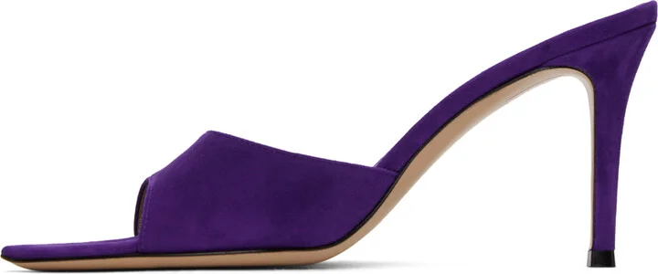 Gianvito Rossi Purple Elle 85 Mules - Image 3