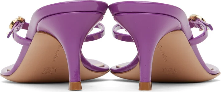 Gianvito Rossi Purple Ribbon Thong 55 Heeled Sandals - Image 2