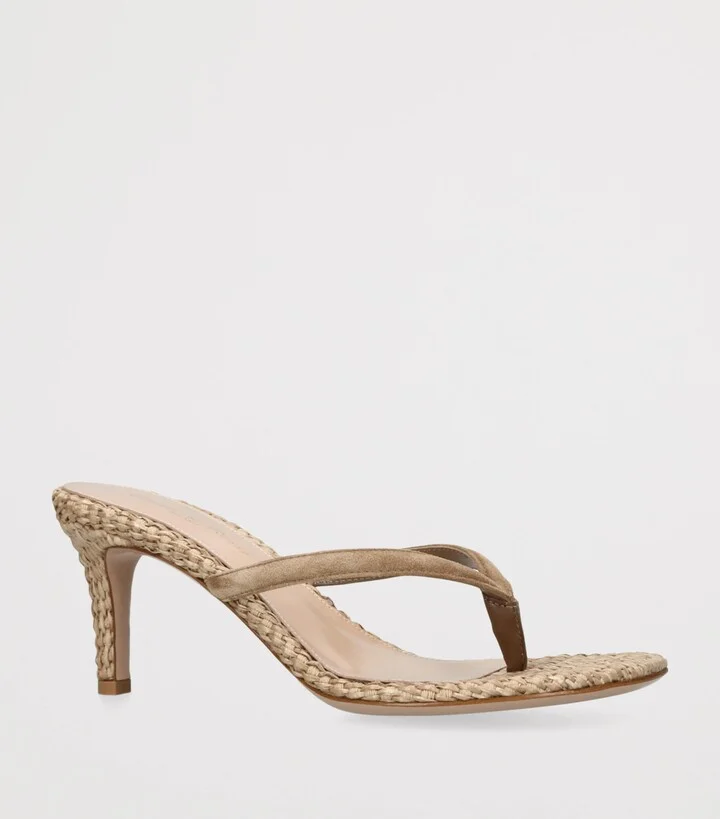 Gianvito Rossi Raffia Calypso Thong Sandals 45 - Image 3