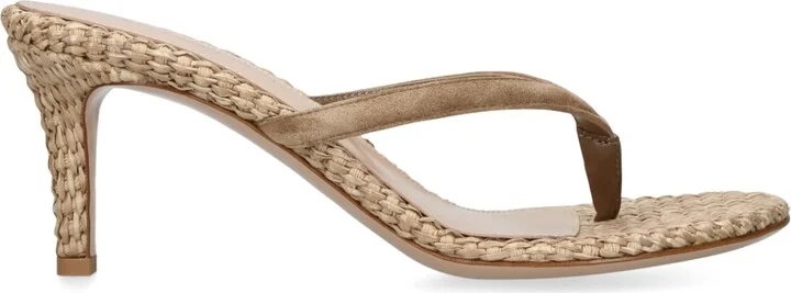 Gianvito Rossi Raffia Calypso Thong Sandals 45