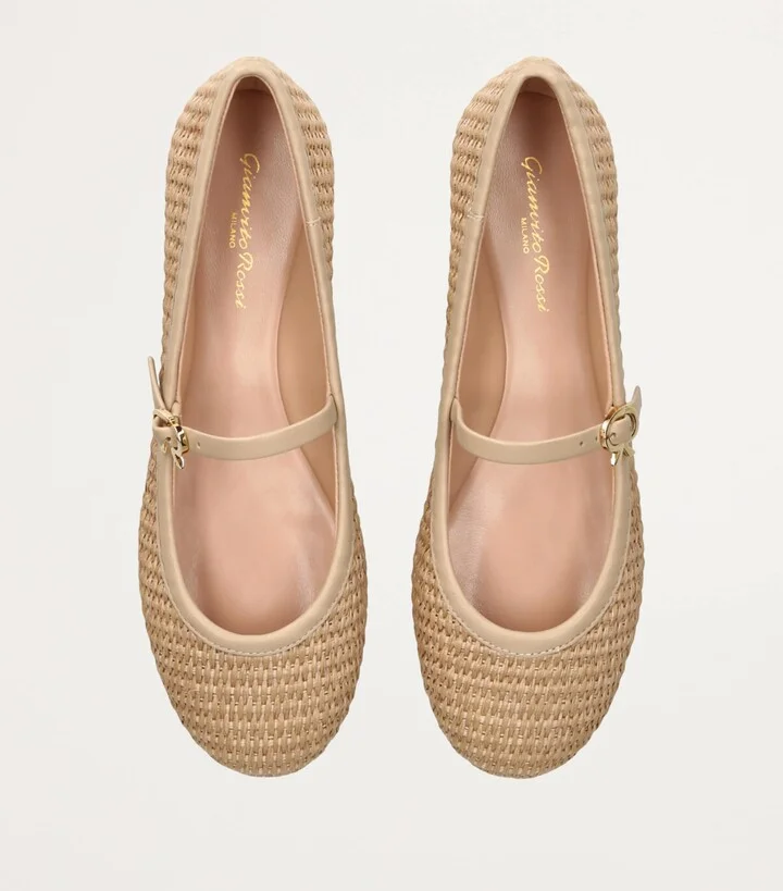 Gianvito Rossi Raffia Carla Ballet Flats - Image 6