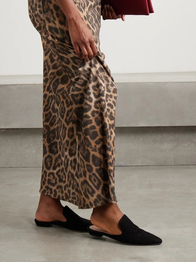 Gianvito Rossi - Raja Suede Slippers - Black - Image 2