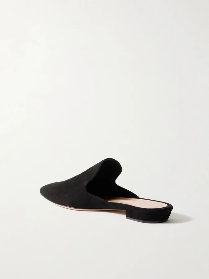 Gianvito Rossi - Raja Suede Slippers - Black - Image 3