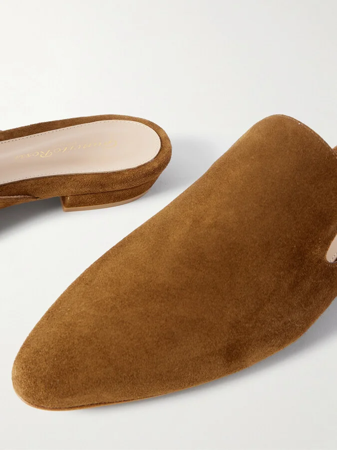 Gianvito Rossi - Raja Suede Slippers - Brown - Image 4