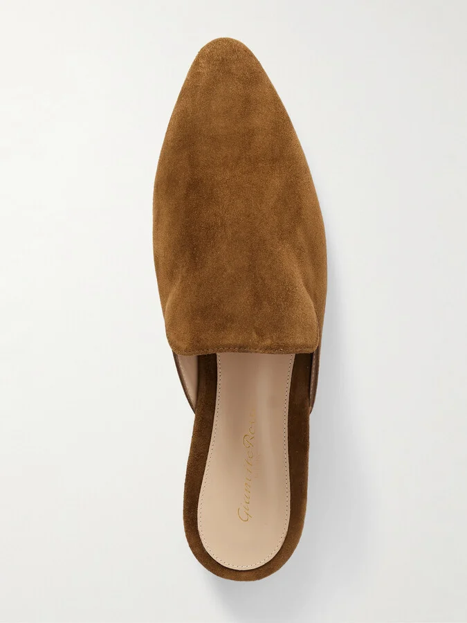 Gianvito Rossi - Raja Suede Slippers - Brown - Image 5