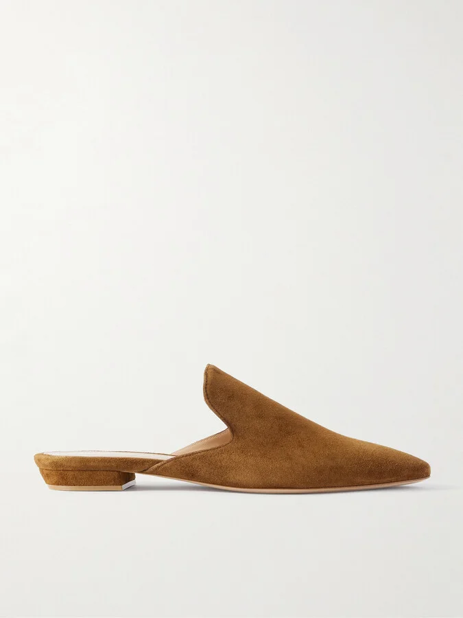 Gianvito Rossi - Raja Suede Slippers - Brown