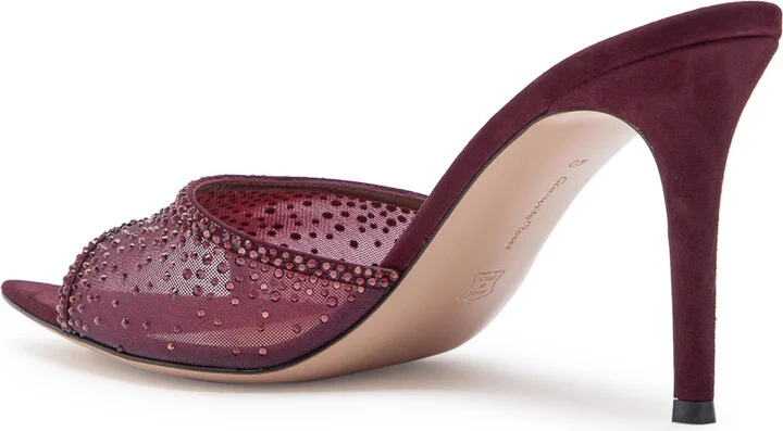 Gianvito Rossi Rania 85 Crystal-embellished Mesh Mules - Image 2
