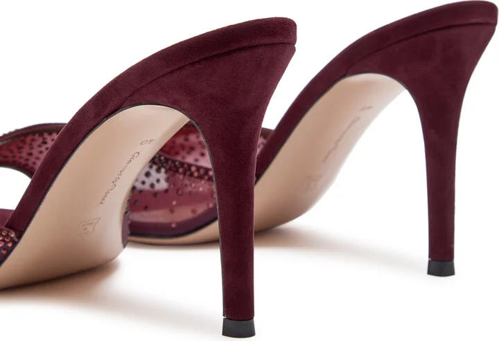 Gianvito Rossi Rania 85 Crystal-embellished Mesh Mules - Image 4