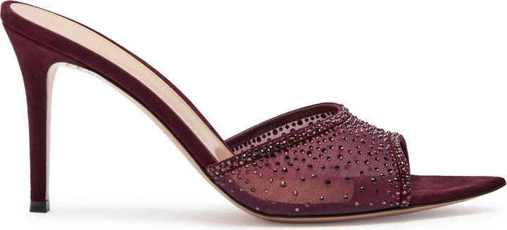 Gianvito Rossi Rania 85 Crystal-embellished Mesh Mules