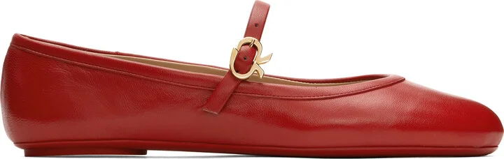 Gianvito Rossi Red Carla Ballerina Flats